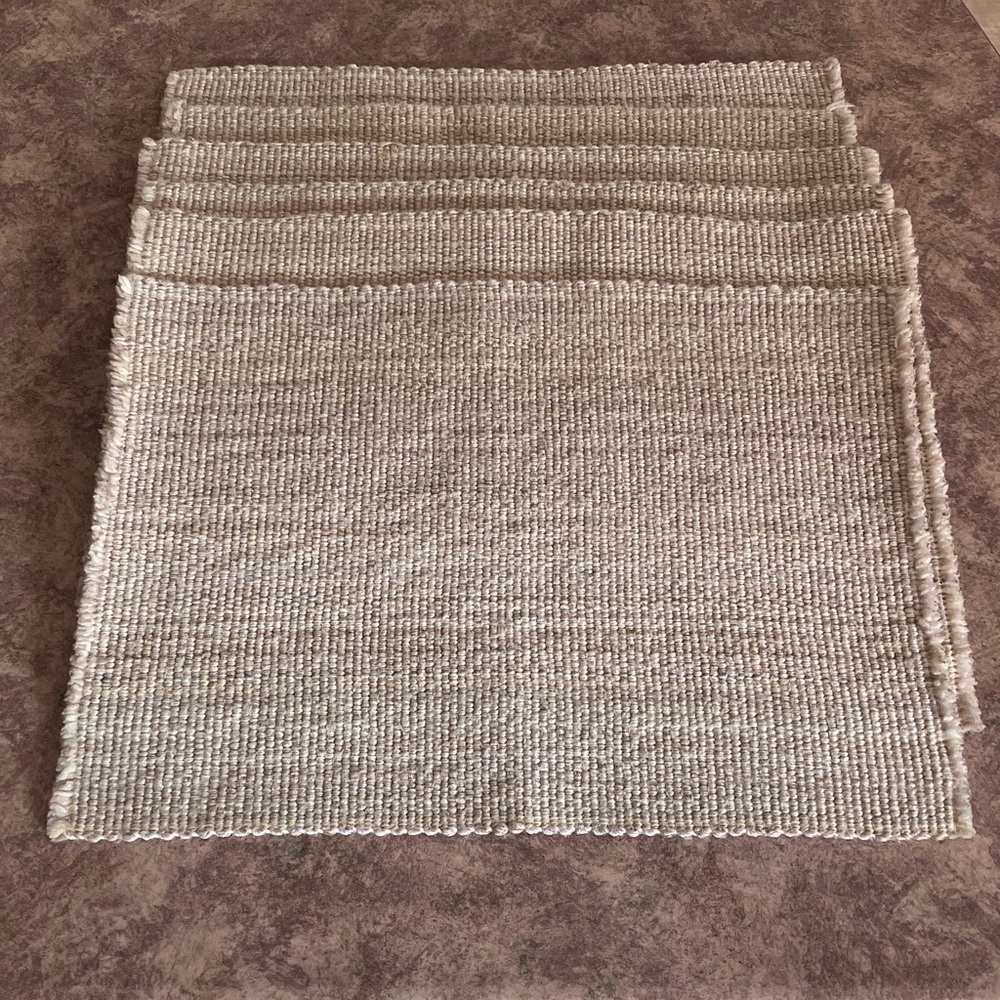 Set of 6 Boho Beige Woven Placemats